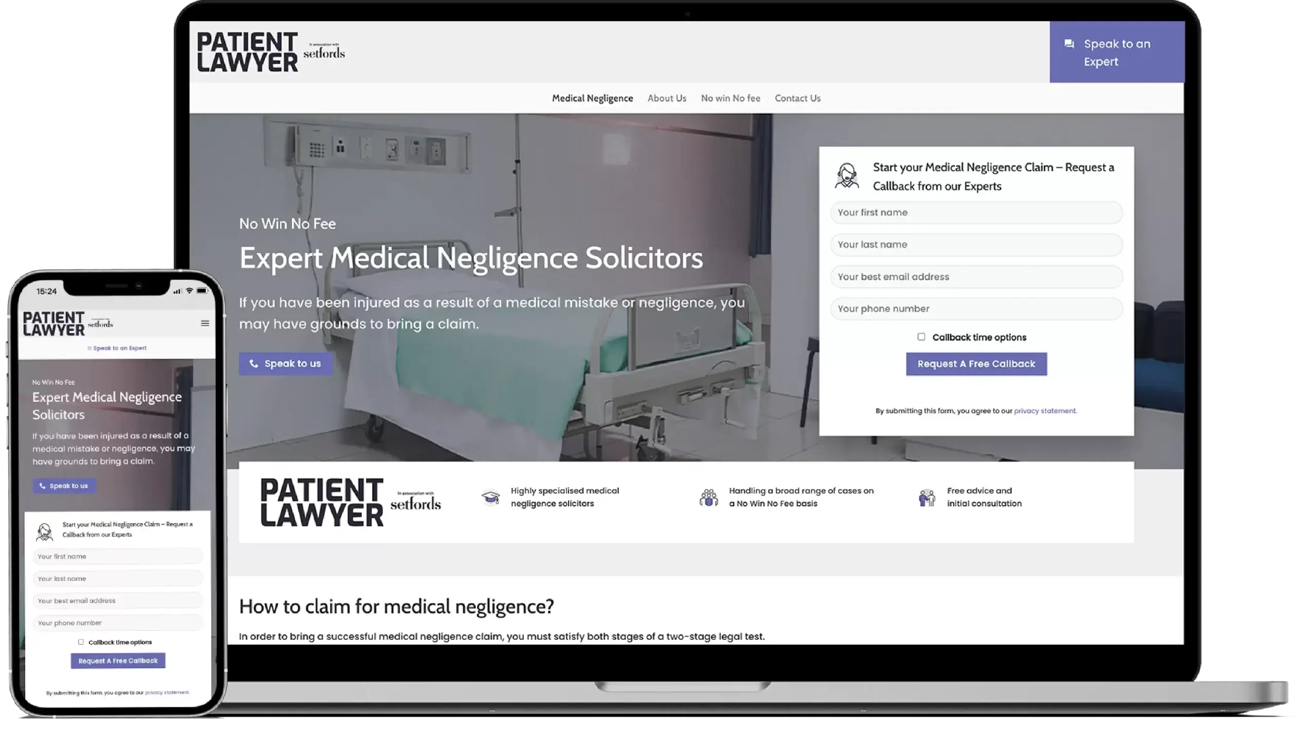 Intellistart's client - Patient Lawyer